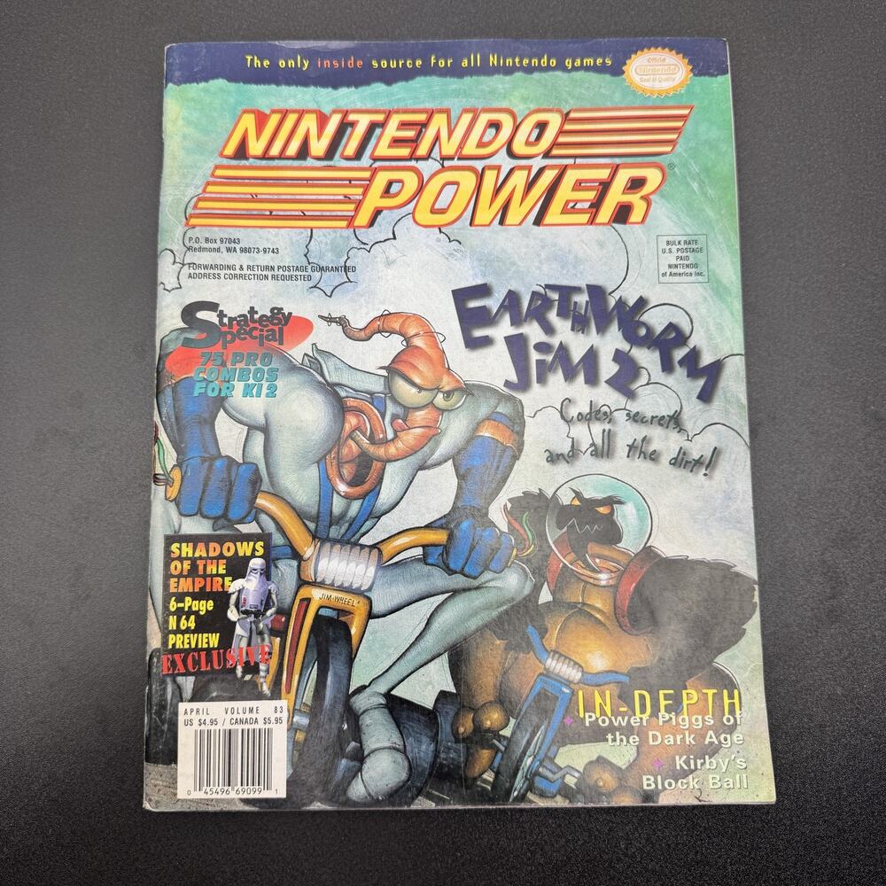 Nintendo Power Magazine Issue 83 April 1997 Earthworm Jim 2 Shadows of the